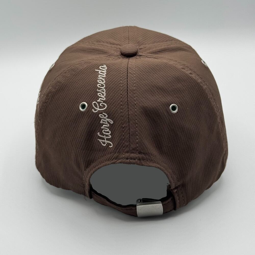 Cresc HZ Crescendo Equestrian Heritage Brown Quilted Strapback Hat Cap - Picture 6 of 12